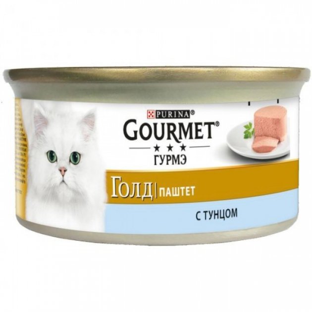 Влажный Корм Purina Gourmet Gold с тунцем в паштете для взрослых котов 85г х 24 шт