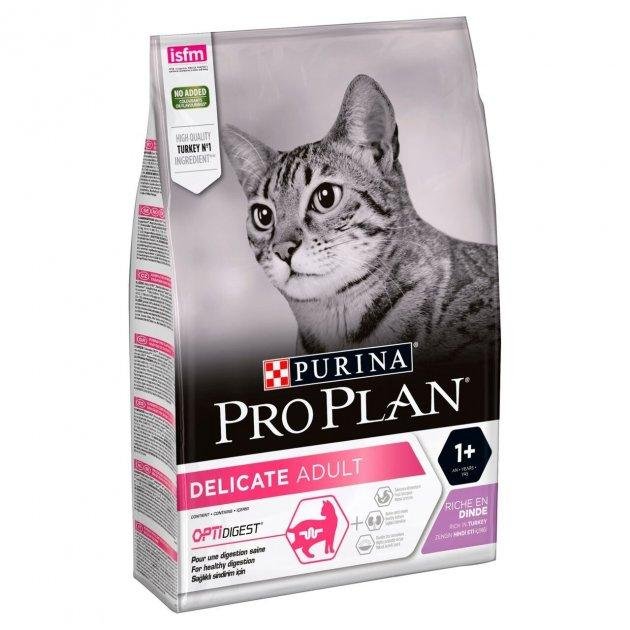 Сухой корм Purina Pro Plan (ПроПлан) Delicate для котов с чувствительным пищеварением с индейкой 10 кг
